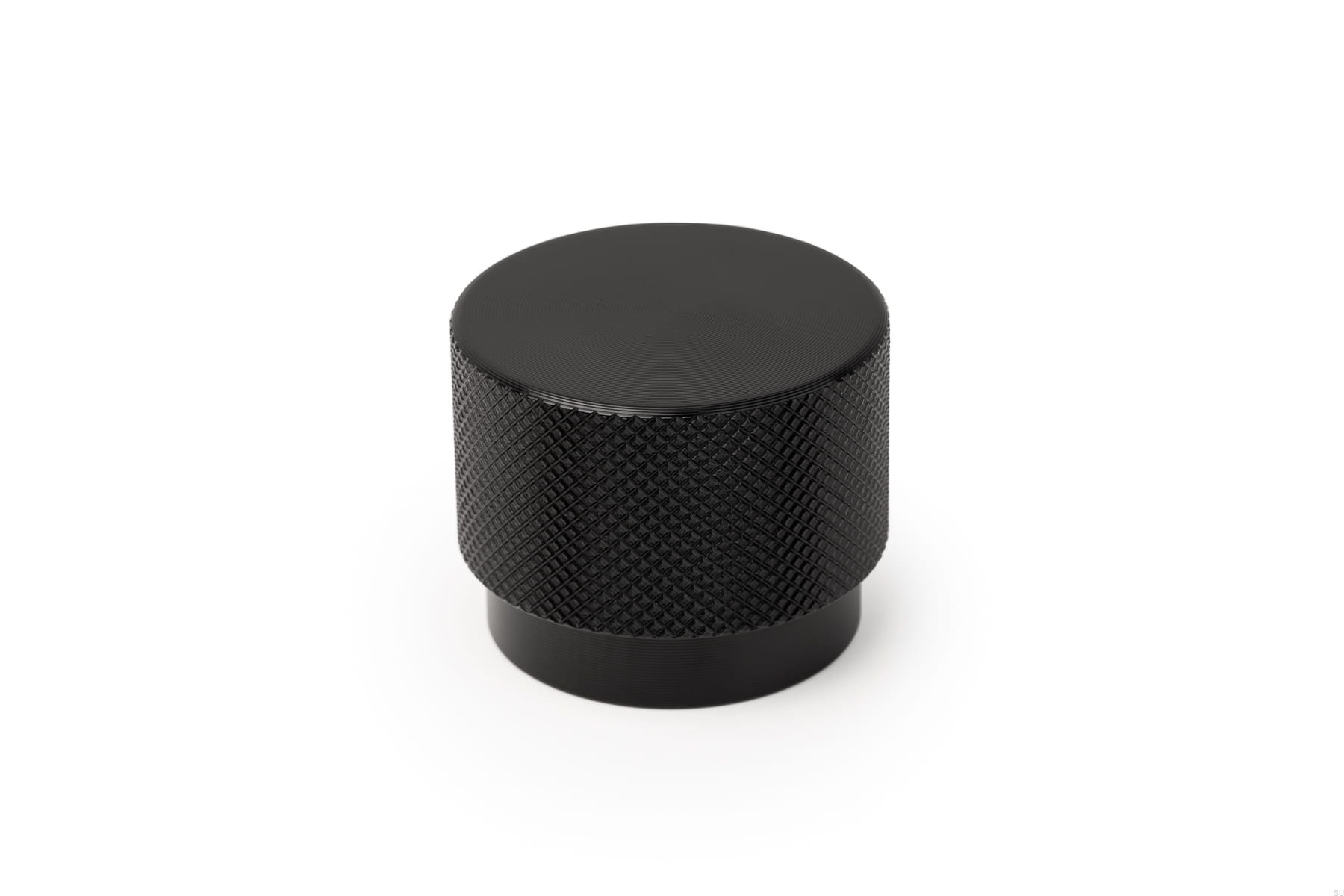 Buton pentru mobilier Graf Big, negru periat, D 38 mm