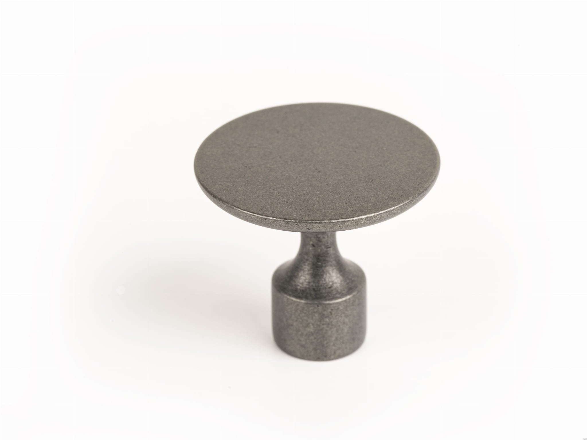 Buton pentru mobilier Floid, finisaj cositor, D:34,8 mm