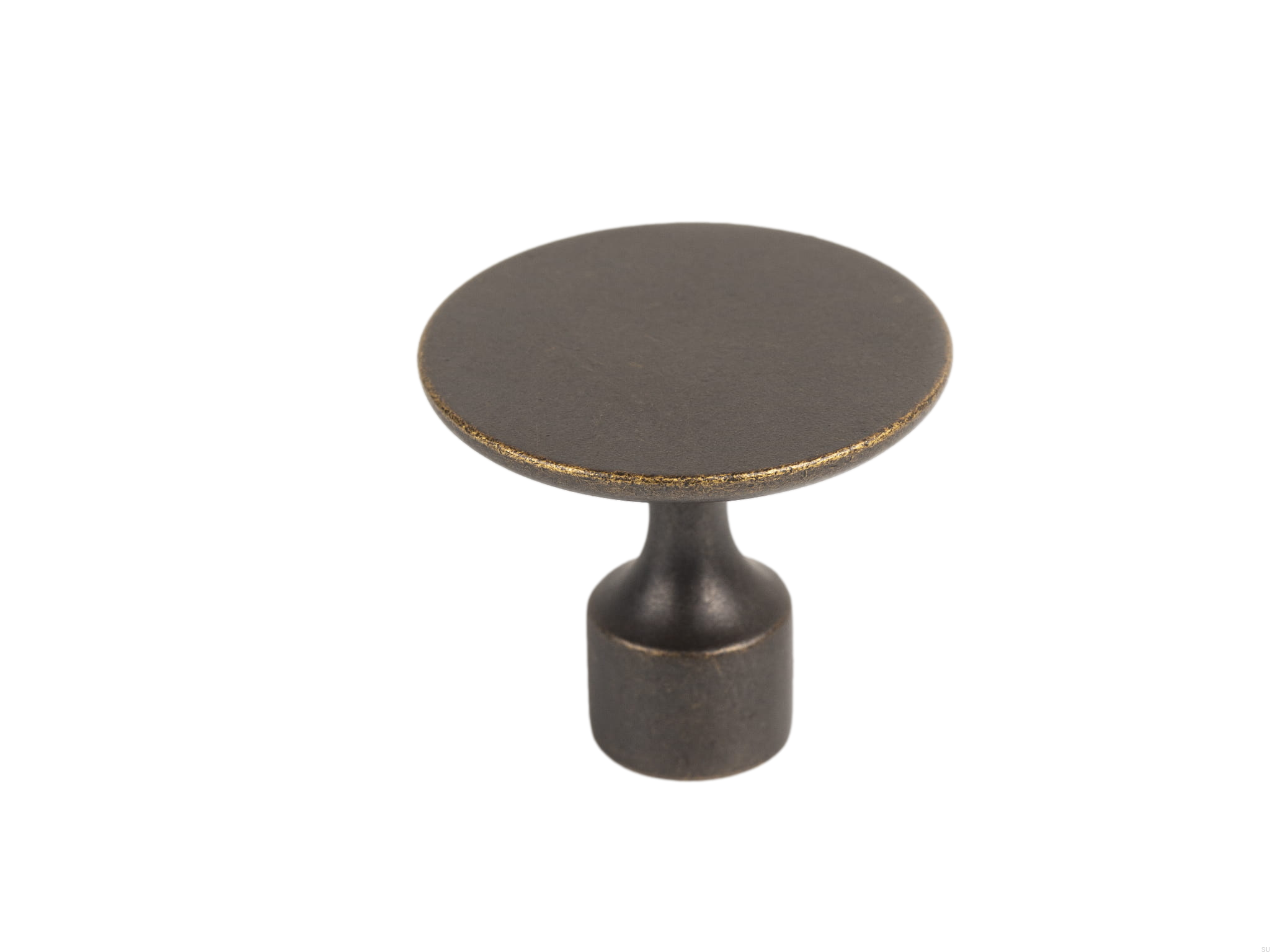 Buton pentru mobilier Floid, finisaj alama antichizata, D:34,8 mm