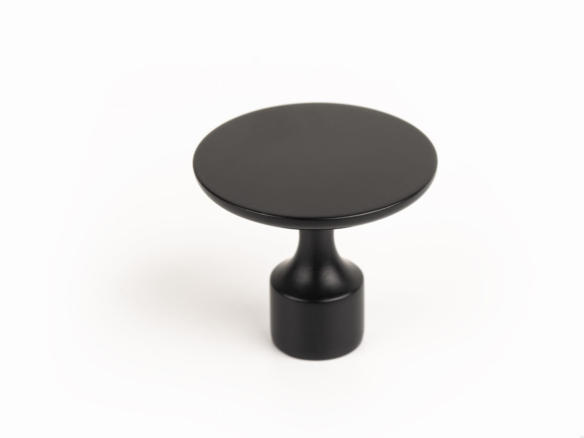 Buton pentru mobilier Floid, finisaj negru mat, D:34,8 mm