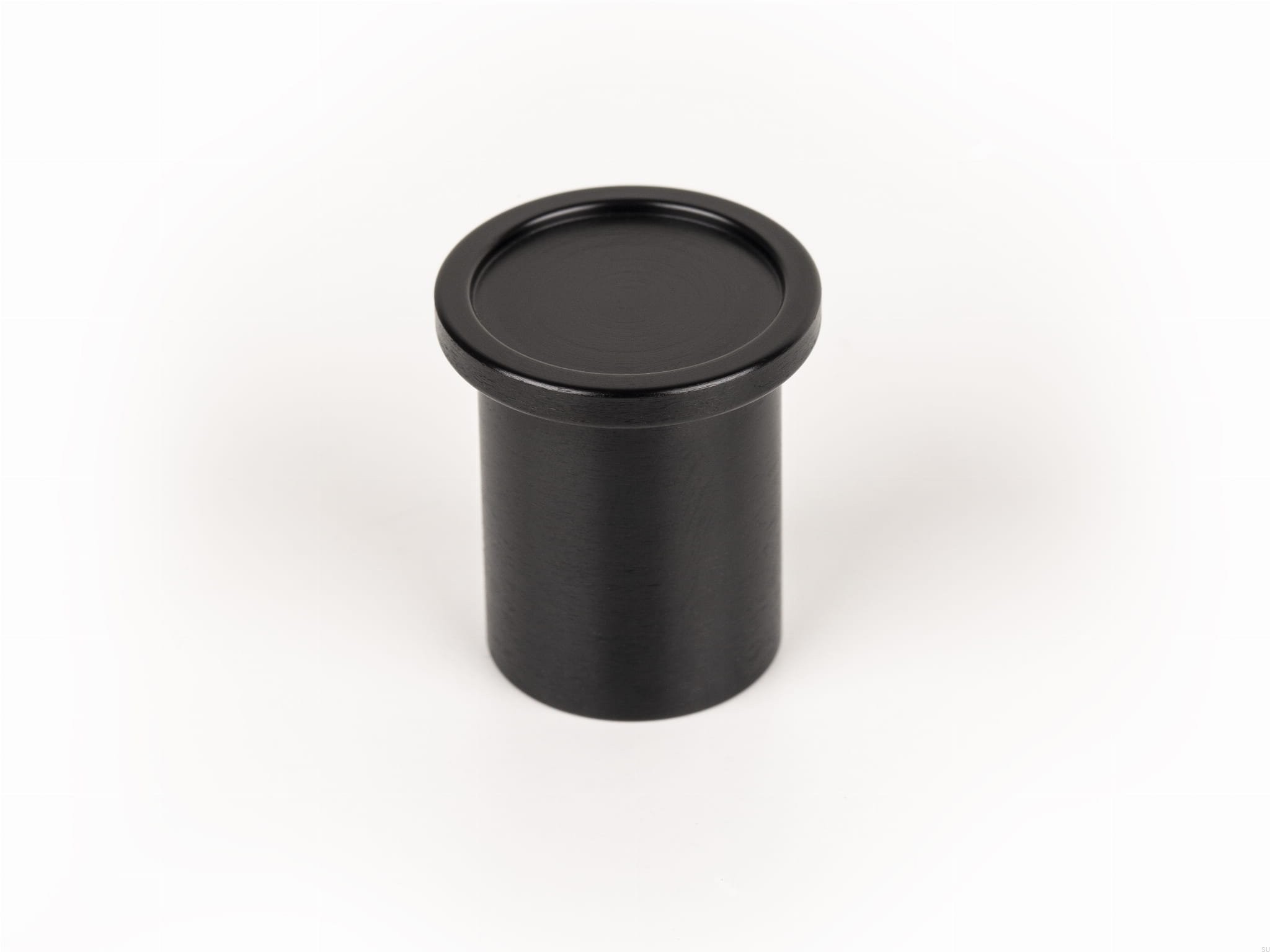 Furniture knob Round Aluminum Black Brushed