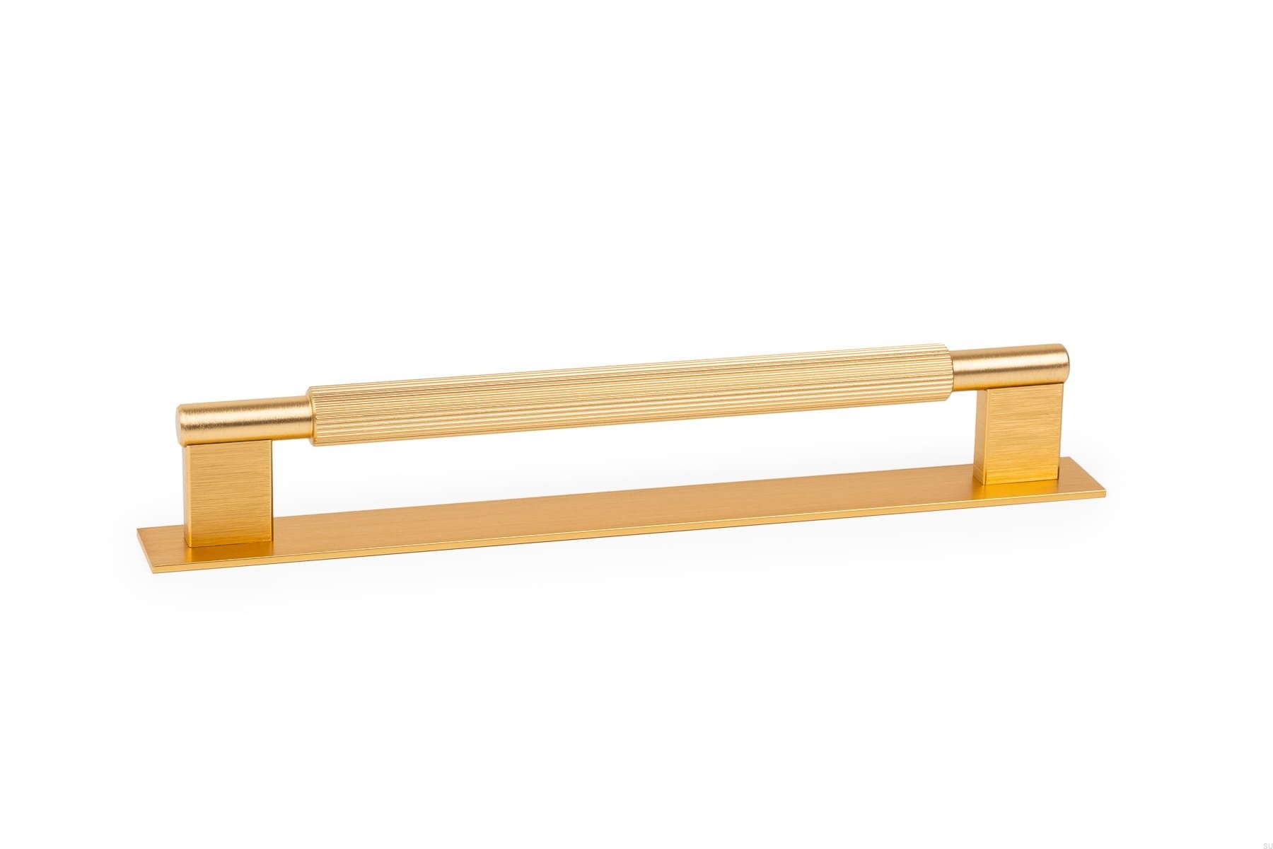 Maner pentru mobila Arpa Plate, finisaj alama intunecata periata, L 230 mm