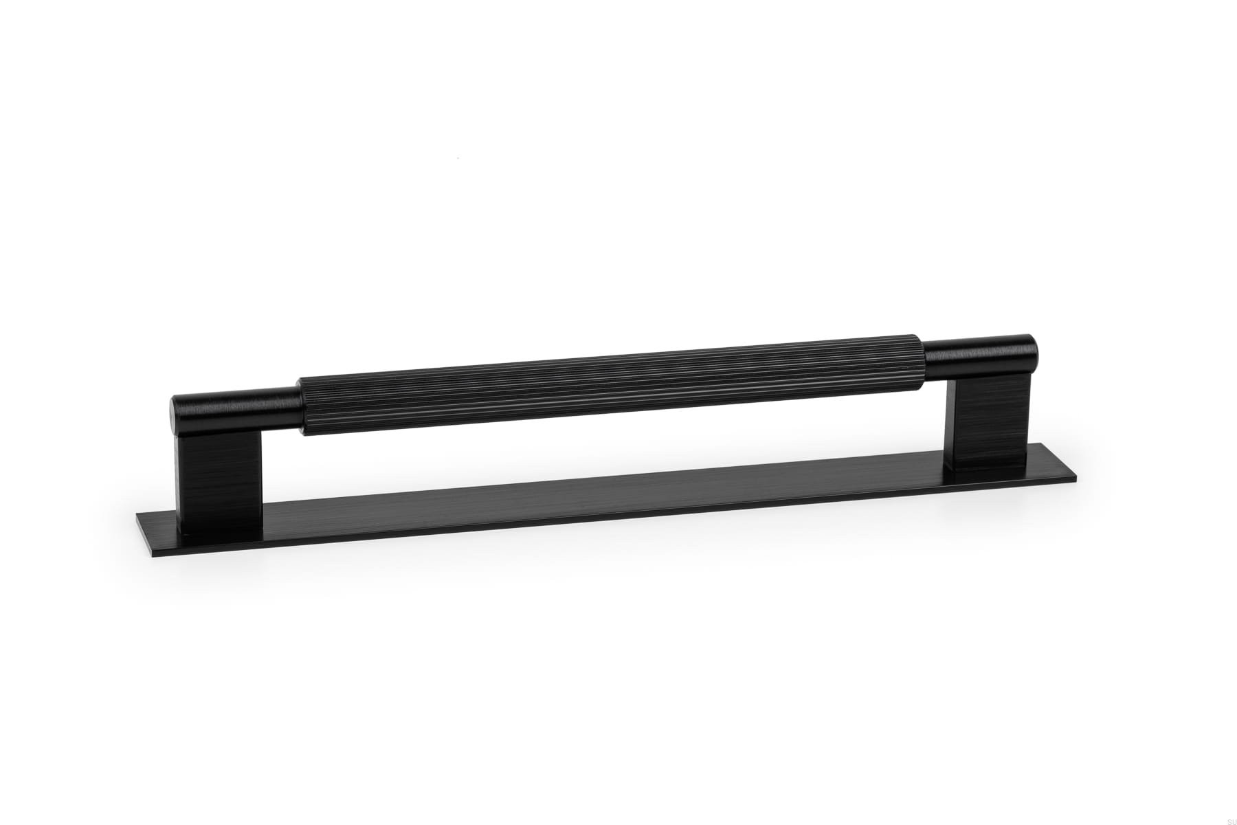 Maner pentru mobila Arpa Plate, finisaj negru periat, L 230 mm