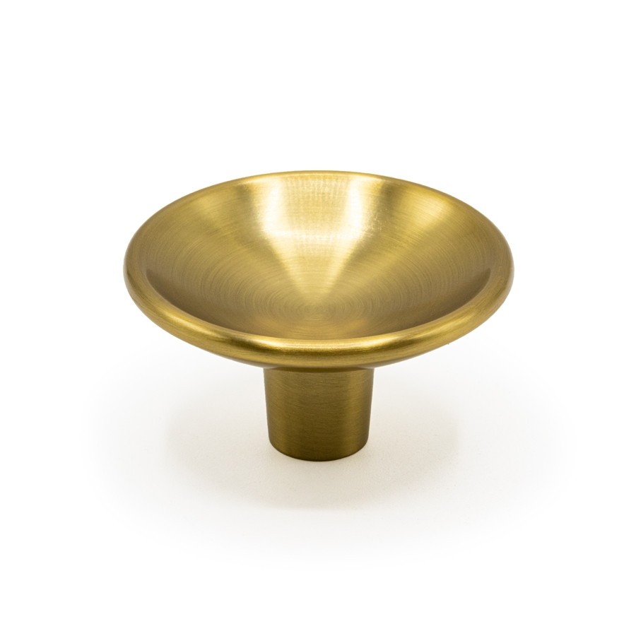 Buton pentru mobila Disc Zamak, finisaj alama cava periata, D 38 mm