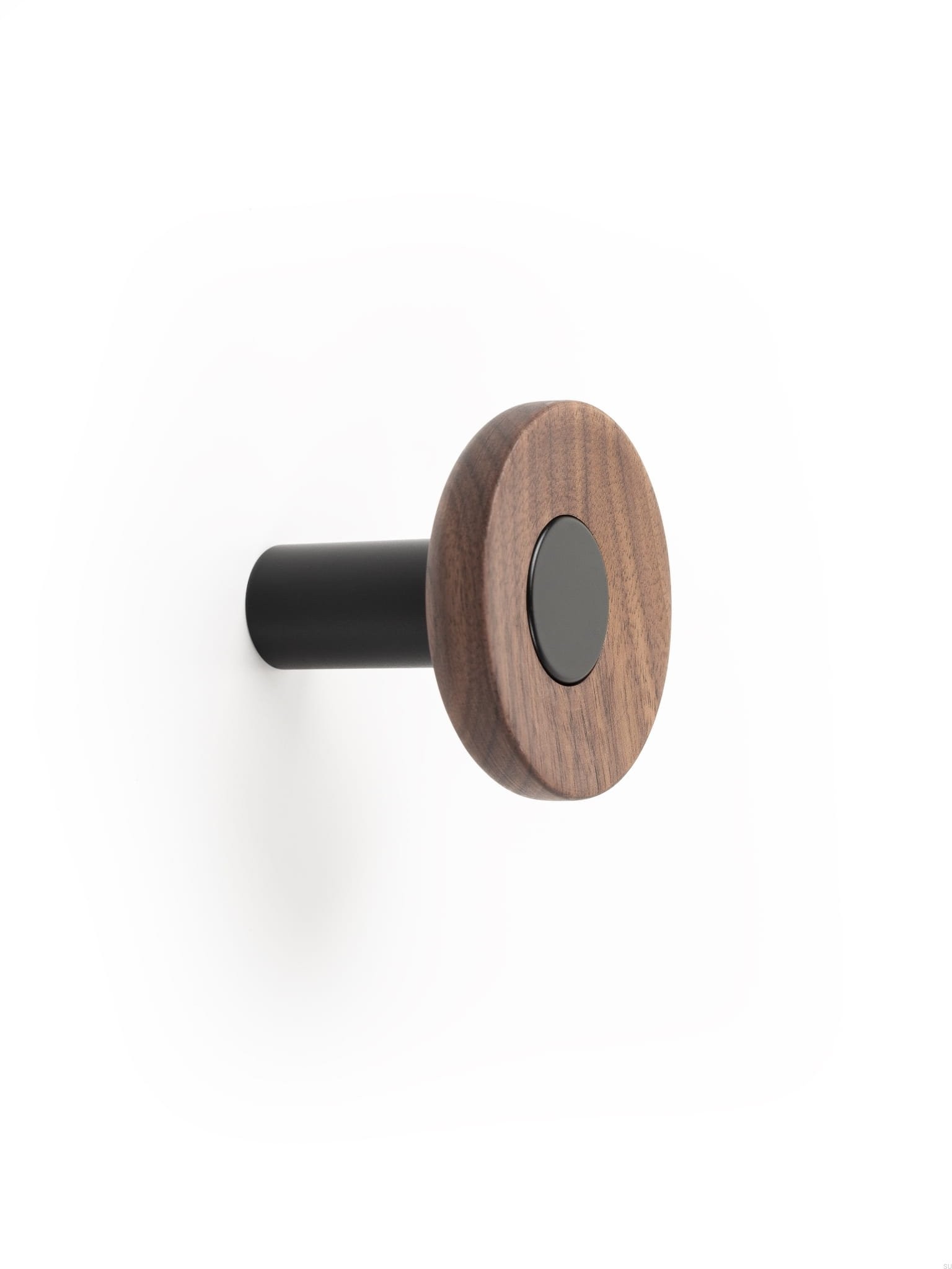 Agatatoare cuier Zoot, finisaj negru mat cu nuc natur, D:60 mm