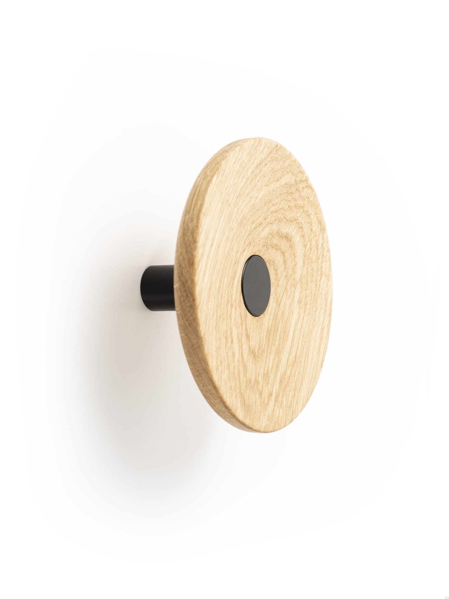 Agatatoare cuier Zoot, finisaj negru mat cu stejar natur, D:120 mm