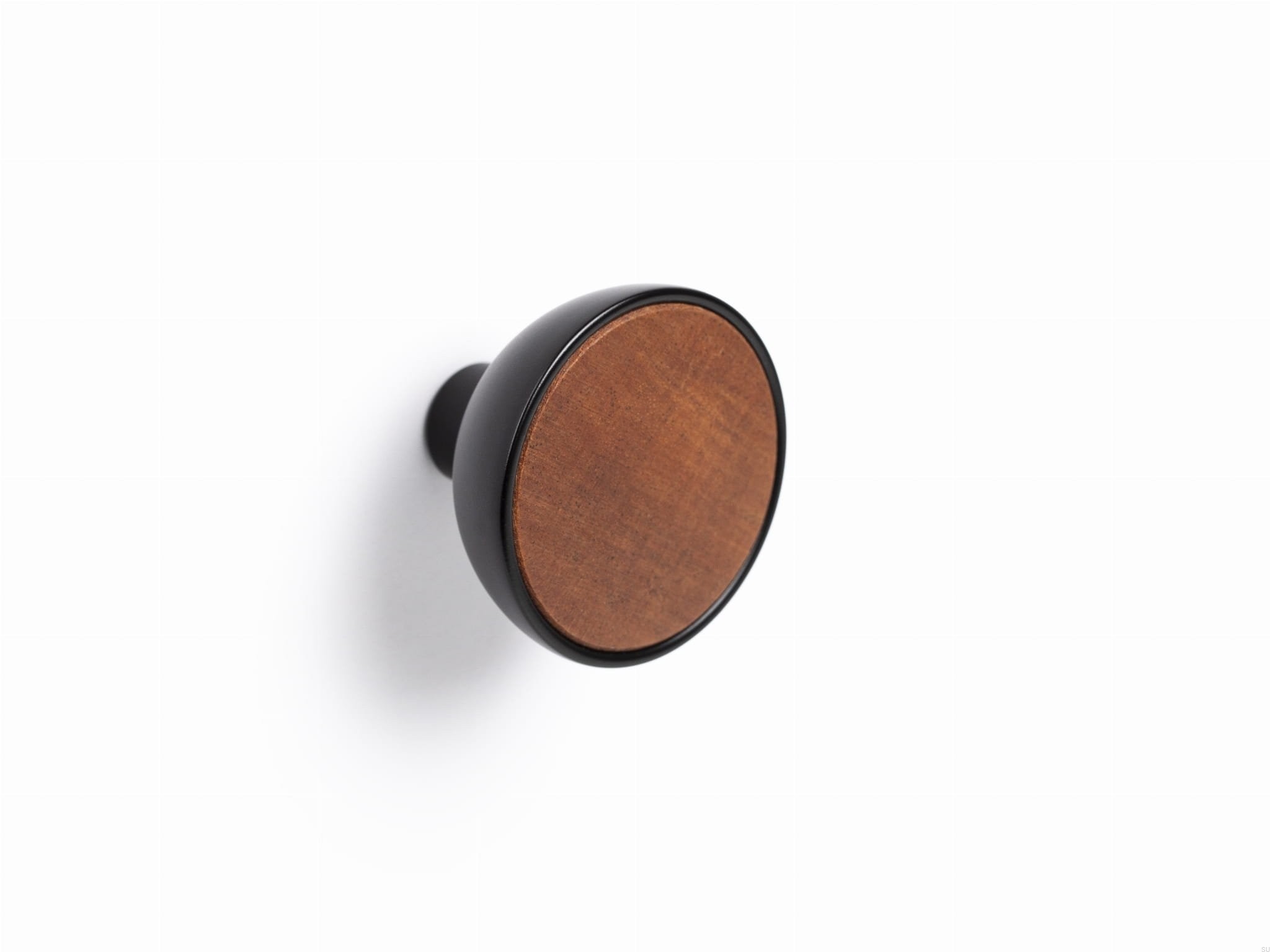 Agatatoare cuier Bol, finisaj negru mat cu lemn sapelli natur, 45x31.2 mm