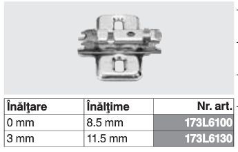 173L6100 - Placuta de montaj in cruce CLIP top BLUMOTION / CLIP top 