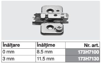 173H7100 - Placuta de montaj in cruce CLIP top BLUMOTION / CLIP top