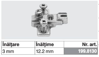 199.8130 - Placuta de montaj in cruce pentru constructie cu lezena