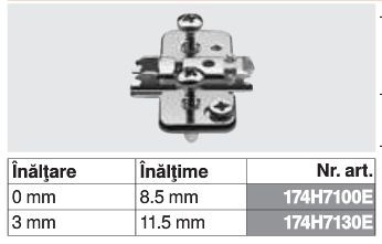 174H7100E - Placuta de montaj in cruce CLIP top BLUMOTION / CLIP top