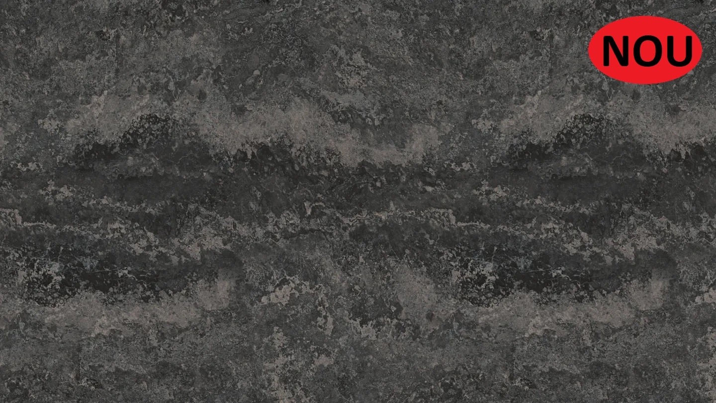 F128 PA - Panou decorativ bucatarie Granit Ambiance negru