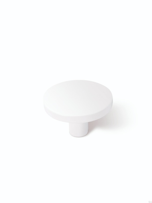 Buton pentru mobilier Como, alb mat, D:26 mm