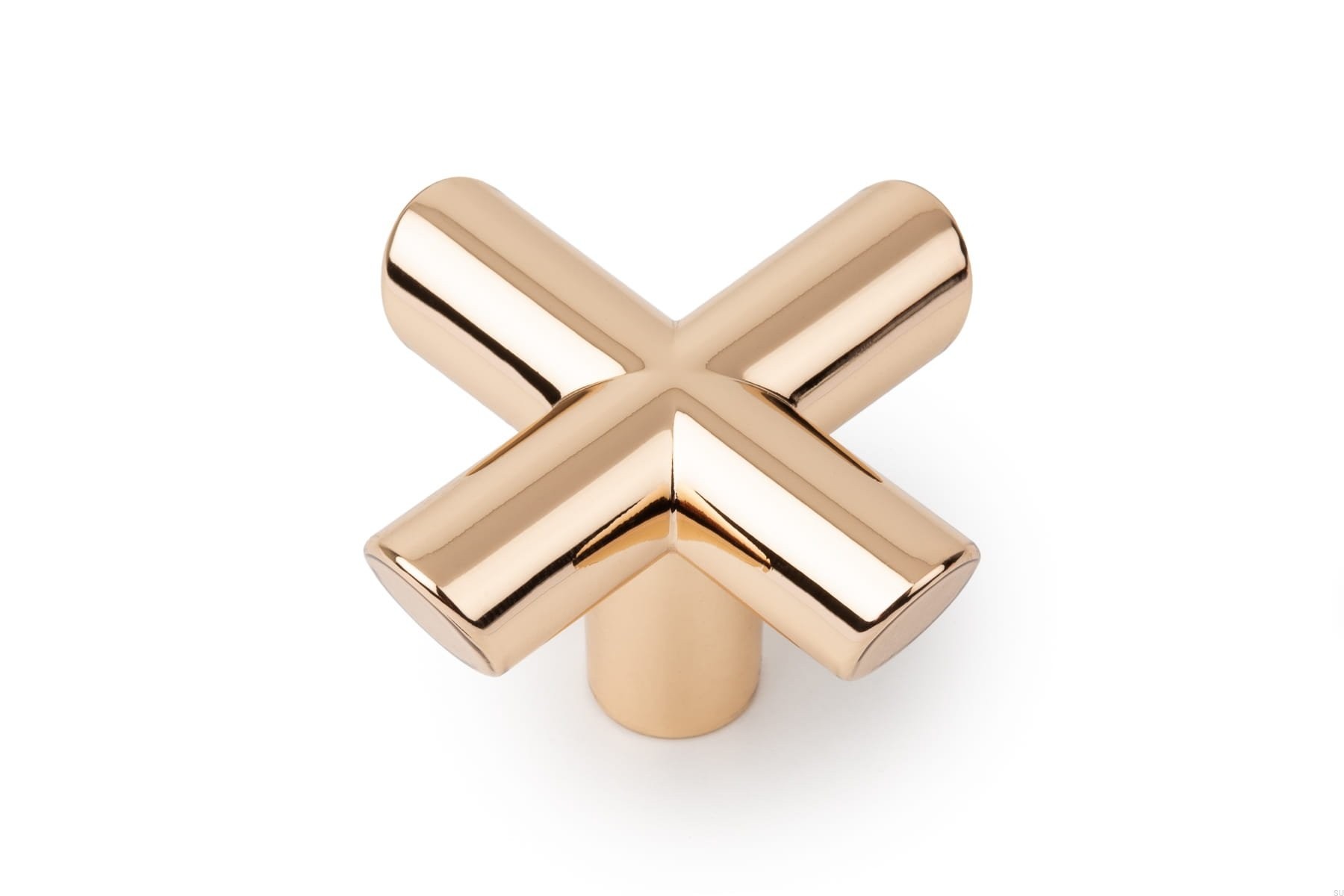 Buton pentru mobila Equis, finisaj alama lustruita, 40x40 mm