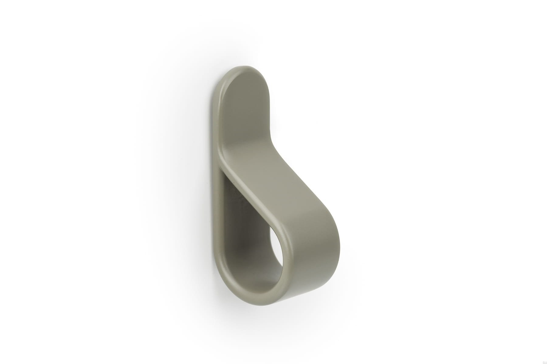 Buton pentru mobila Belt, finisaj gri muschi, 63.5x22 mm