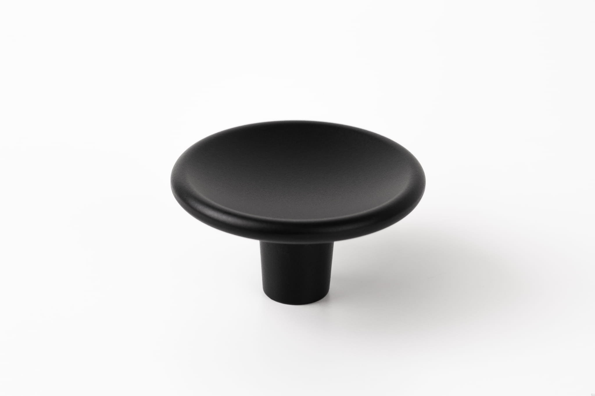 Buton pentru mobila Disc Zamak, finisaj negru mat, D 38 mm