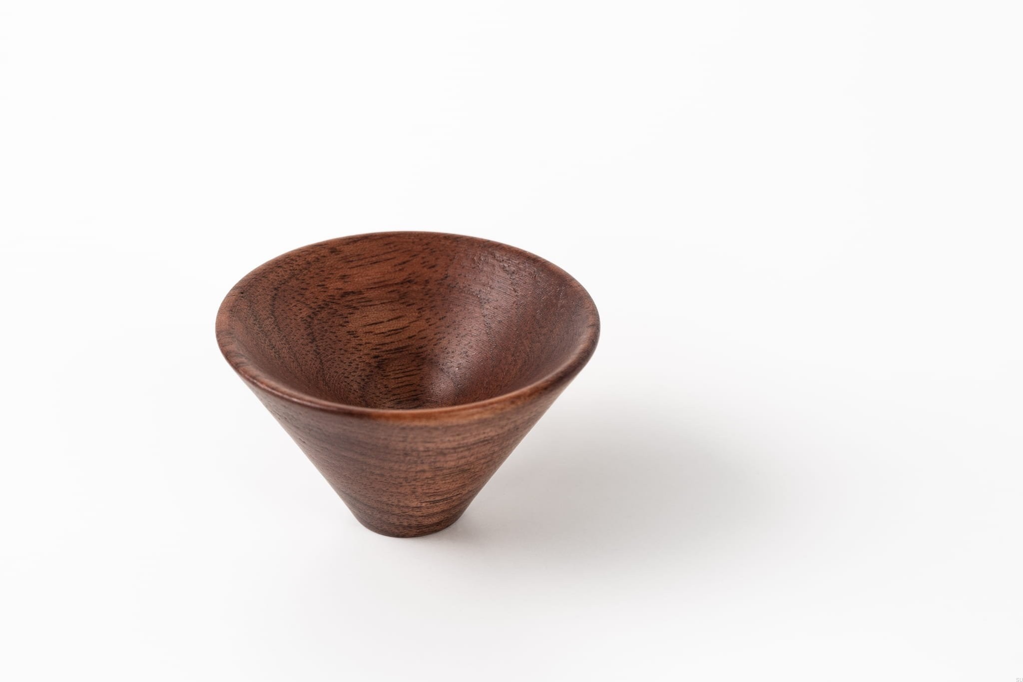 Buton din lemn pentru mobila Conic Wood, finisaj nuc, D 43 mm