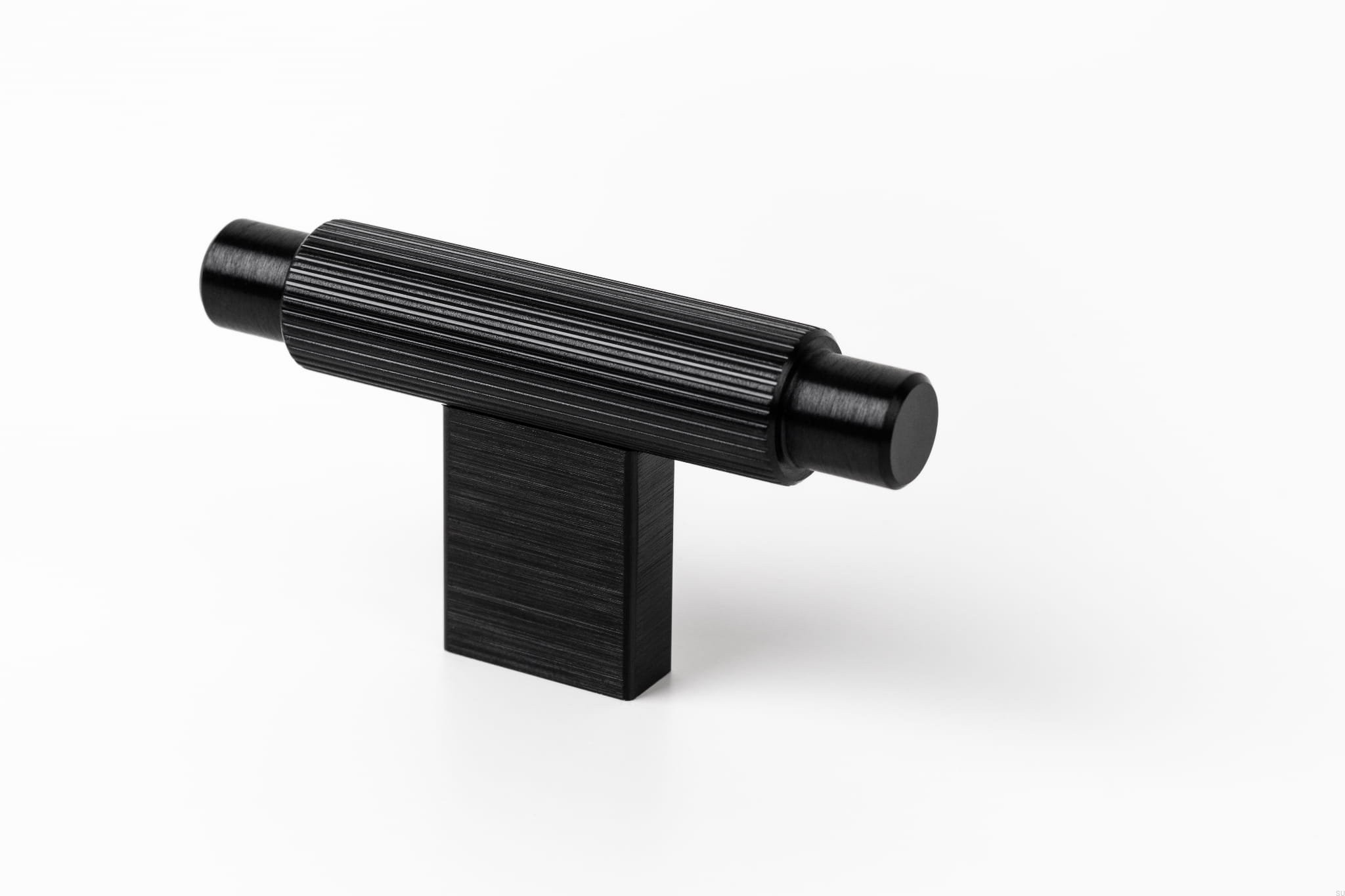Buton pentru mobila Arpa, finisaj negru periat, 70x35 mm