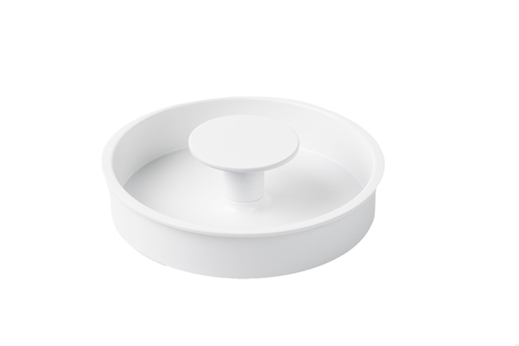 Buton pentru mobila ingropat Dipo, finisaj alb mat, D 74 mm