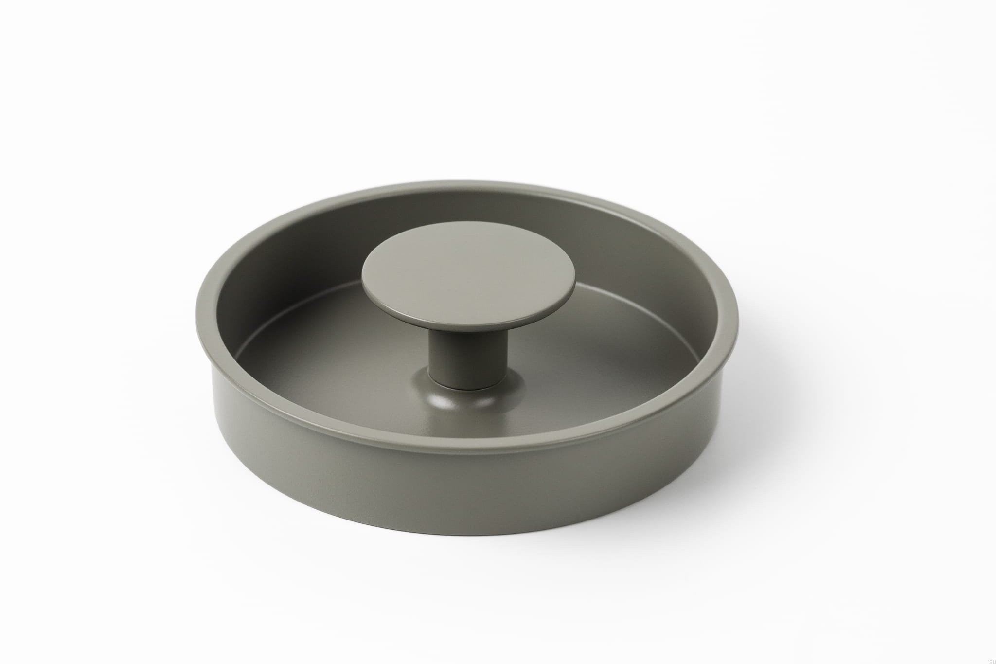 Buton pentru mobila ingropat Dipo, finisaj gri muschi, D 74 mm