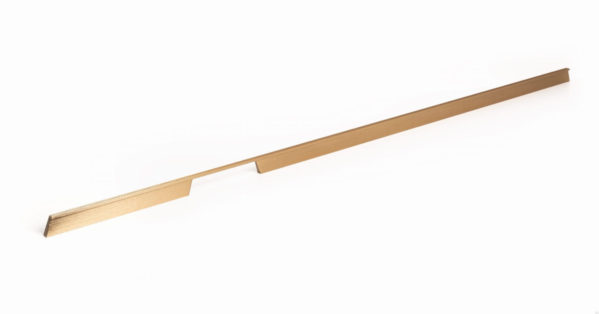 Maner pentru mobila Rail cu decupaj dreapta, finisaj alama cava periata, L 1150 mm
