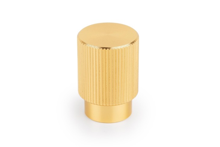 Buton pentru mobila Arpa, finisaj alama intunecata periata, D:22 mm