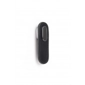 Maner, buton Oblong din piele neagra pentru mobilier, cu ornament finisaj crom lucios, L 70 mm