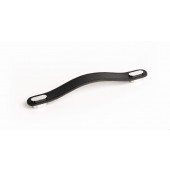 Maner Oblong din piele neagra pentru mobilier, cu ornament finisaj crom lucios, L 197 mm