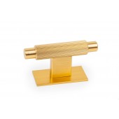 Buton pentru mobila Arpa Plate, finisaj alama intunecata periata, 70x25 mm