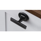 Buton pentru mobila Oto, finisaj negru texturat, 60x37 mm