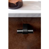 Buton pentru mobila Casey, finisaj negru lava texturat / negru mat, 60x44.3 mm