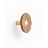 Agatatoare cuier Zoot, finisaj alama intunecata periata cu nuc natur, D:90 mm
