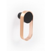 Agatatoare cuier ovala Orbit, finisaj negru mat/cupru periat, 105x45 mm