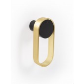 Agatatoare cuier ovala Orbit, finisaj negru mat/auriu periat, 105x45 mm