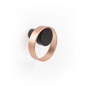 Agatatoare cuier rotunda Orbit, finisaj negru mat/cupru periat, 75x45 mm