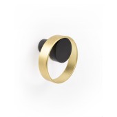 Agatatoare cuier rotunda Orbit, finisaj negru mat/auriu periat, 75x45 mm