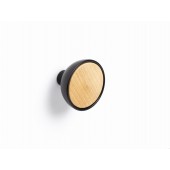 Agatatoare cuier Bol, finisaj negru mat cu fag natur, 45x31.2 mm