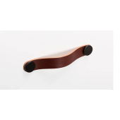 Maner Flexa din piele maro pentru mobilier, cu ornament negru, L:150 mm