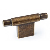 Buton pentru mobila Prisma, finisaj alama rustica, 78x41 mm