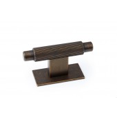 Buton pentru mobila Arpa Plate, finisaj alama rustica, 70x25 mm