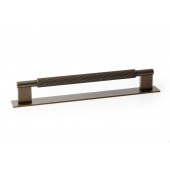 Maner pentru mobila Arpa Plate, finisaj alama rustica, L:230 mm