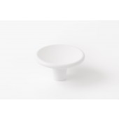 Buton pentru mobila Disc Zamak, finisaj alb mat, D 38 mm