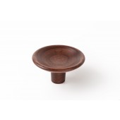 Buton din lemn pentru mobila Disc Wood, finisaj nuc, D 50 mm