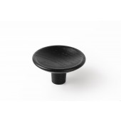 Buton din lemn pentru mobila Disc Wood, finisaj negru mat lacuit, D 50 mm
