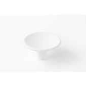 Buton pentru mobila Disc Zamak, finisaj alb mat, D 50 mm