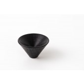 Buton din lemn pentru mobila Conic Wood, finisaj negru mat lacuit, D 43 mm