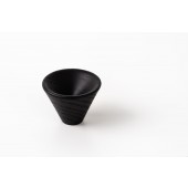 Buton din lemn pentru mobila Conic Wood, finisaj negru mat lacuit, D 29.4 mm