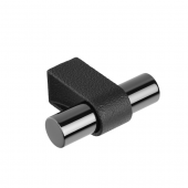 Buton pentru mobila Casey, finisaj negru lava texturat / negru titan lustruit, 60x44.3 mm