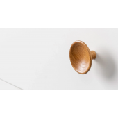 Buton din lemn pentru mobila Disc Wood, finisaj stejar, D 50 mm