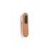Maner, buton Oblong din piele bej pentru mobilier, cu ornament finisaj crom lucios, L 70 mm